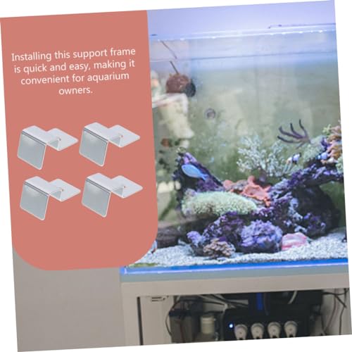 BESPORTBLE 4pcs Heavy Duty Stainless Steel Fish Tank Support Bracket Sturdy Aquarium Lid Holder for Glass Covers Easy to Install Resistant and Design