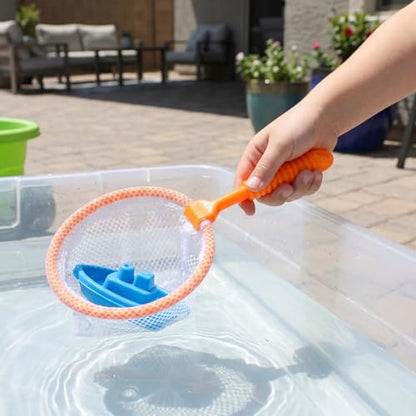 Toddmomy 4Pcs Kids Fishing Net Set, Small Fish Net with Non-Slip Handle, Safe Kids Fish Trap for Aquarium, Pool, Bath & Outdoor Nature Exploration