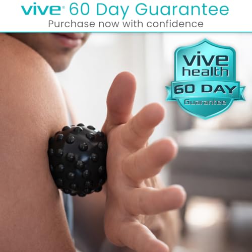 Vive Massage Ball Set (4 Piece) - Plantar Fasciitis Relief Foot Pain Hot Cold Therapy - Heel Spur, Sore Muscle, Trigger Point, Back, Arm, Neck, Shoulder, Leg Circulation Roller