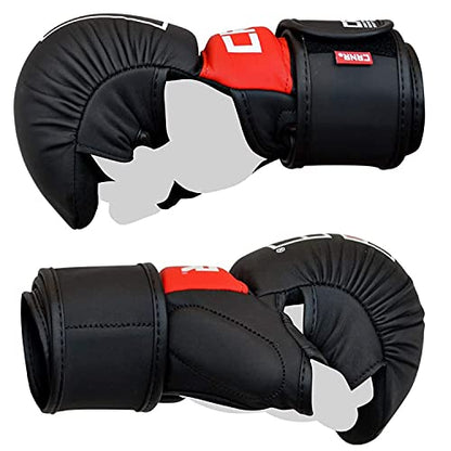 Combat Corner MMA Spar Gloves for Men and Women - MMA, Kickboxing, Muay Thai Sparring Training Gloves | Black - size: Large-X-Large