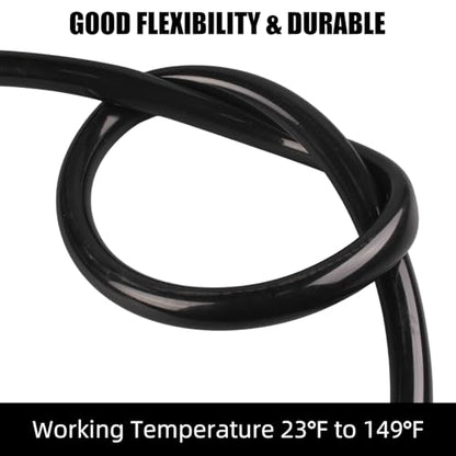 1" ID x 1-1/4" OD - 25 ft Black Vinyl Tubing Flexible PVC Tube Hybrid Hose Transfer Water Fuel Gas for Pond Fountain Garden Waterfall, Durable and Safe, with 4 Hose Clamps. - size: 1" ID - 25FT
