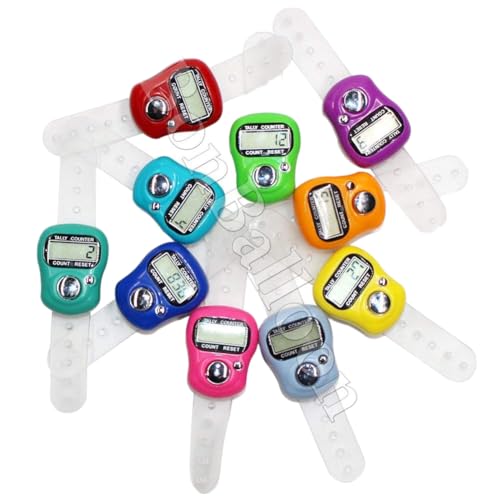 5 Digital Electronic LCD Tasbih Finger Tally Counter Islamic Zikr Islam Muslim Hand Ring Counters Multi Color Mini Held Case Resettable Mechanical Manual Clicker Number Lap Tracker Random Counting