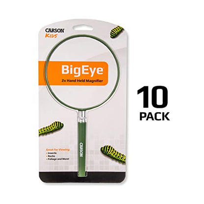 Carson HU-20AMMU Bigeye Magnifier with Oversized Lens (Set of 10), 5" - size: Pack of 10