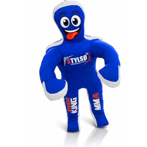 Unfilled Wrestling Dummy for Kids – Youth Grappling Dummy BJJ, MMA, Jiu Jitsu & Judo Training Partner – Durable Martial Arts Practice Buddy - color: Blue, size: 3ft / 36"