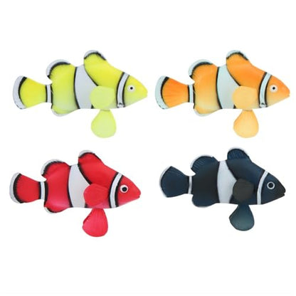 4 Pcs Silicone Luminous Clownfish with Suction Cup Glow in Dark Waterproof Design Realistics Swimming Decoration for Aquarium Tank