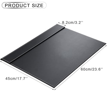 Ultra-Smooth PU Leather Desk Pad & Mat Office Desk Drawing & Writing Board A3/ A4 File Paper Clip Table Protector Mat on Top Large 24''x18'' (Black) - color: Black-a005