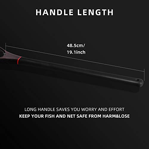 SF Fly Fishing Landing Net Soft Rubber Mesh Trout Net Catch and Release Net - style: Carbon Fiber Long Handle