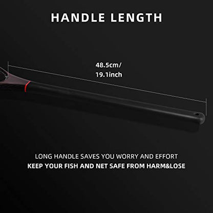 SF Fly Fishing Landing Net Soft Rubber Mesh Trout Net Catch and Release Net - style: Carbon Fiber Long Handle