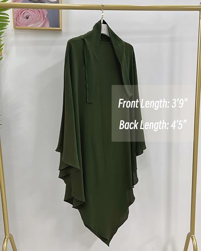 Muslim Prayer Abaya Islamic Women's Khimar Pure Color Hijab Dress Long Sleeve Dubai Kaftan - color: Armygreenhijab
