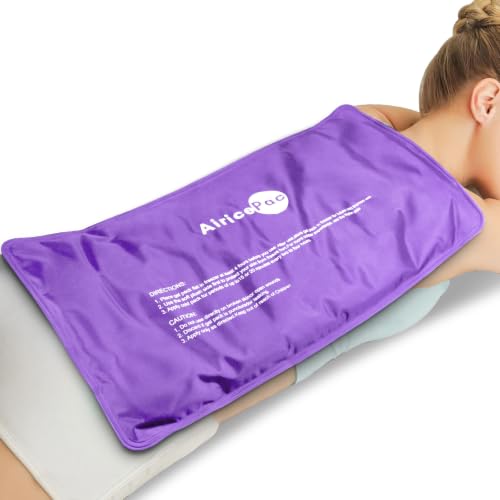AiricePac Extra Large Gel Flexible Back Ice Packs for Injuries Reusable, 11”x 20” Cold Compress Therapy Wrap for Knee Leg Neck Shoulder Hip Back Pain Relief, Swelling, Bruises, Surgery, Purple - style: Pueple XXL 1 PACK