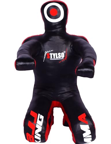 Grappling Dummy, Black Fabric Training Equipment for BJJ, Judo, Karate, Wrestling, Un-Filled Practice Dummy, Model WDM-2025, for Adults and Youth - color: Dura Black