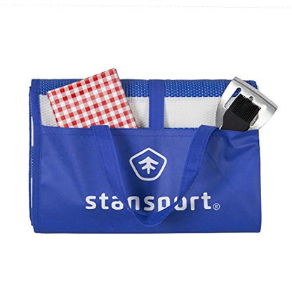 Stansport Tatami Straw Ground Mat 60" L x 78" W - color: Blue