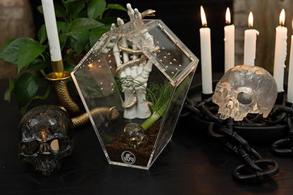 Coffin Shaped Jumping Spider Enclosure 9.5”x7.5”x5” Tarantula Enclosure Reptile Terrarium w/Sliding Magnetic Door. Great Reptile Tank Acrylic Aquarium Spider Box for Terrestrial or Arboreal Animal. - size: Coffin Jumping Spider Enclosure 9.5"x7.5"x5"