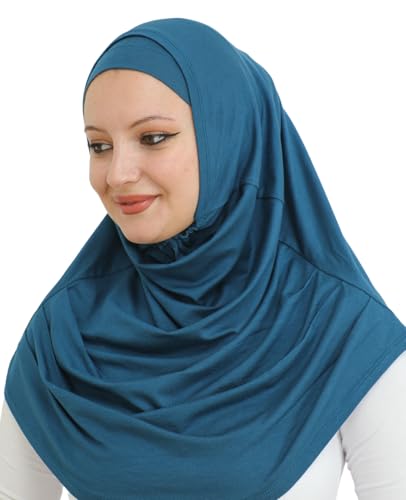 Prien Chic Ready To Wear Hijab For Women, Muslim Long Turban Undercap Set, Instant Scarf, Prayer Clothes For Girls, Abaya - color: Turquoise