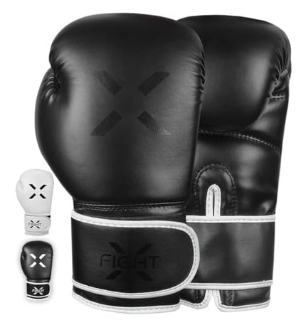 Professional Boxing Gloves Men Women – Pro Training Sparring Gloves, Heavy Bag, MMA Kickboxing Muay Thai Gloves – Hook & Loop with Wrist Support - color: Full Black, size: 8oz