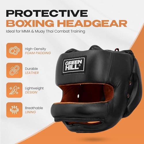 Boxing Headgear for Men and Women MMA Headgear Muay Thai Head Gear – Sparring Gear, Professional Training Headgear Head Guard Professional from Green Hill - size: Small