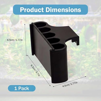 Hanging Aquarium Plant Holder, 5 Holes Plastic Aquatic Plant Cups, Fish Tank Plants Holder with Long Hook, Plants Basket for Aquarium Decoration on Top of Tank