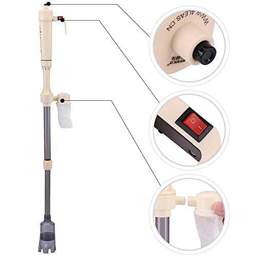 Aquarium Gravel Cleaner, Battery Powered Fish Washer Siphon Water Change Cleaning Tool for Aquarium Fish