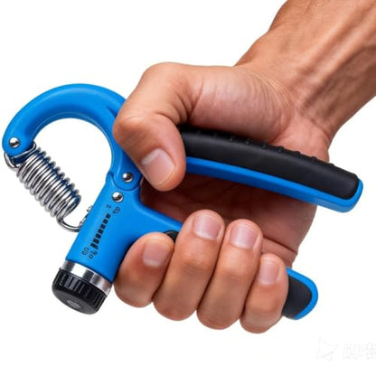 Adjustable Grip Strength Trainer, Blue Hand Gripper for Muscle Building, Ergonomic Hand Exerciser for Rock Climbers