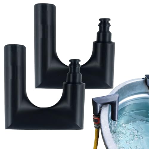 2 Pcs Pool Filler Hook Water Hose Holder, Precise Water Flow Guide Stable Design Pool Pipe Fixer, Non Slip Design Swimming Pool Pipe Holder for Swimming Spa Pond, Black