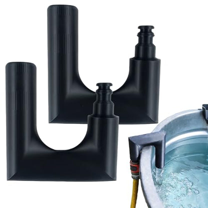 2 Pcs Pool Filler Hook Water Hose Holder, Precise Water Flow Guide Stable Design Pool Pipe Fixer, Non Slip Design Swimming Pool Pipe Holder for Swimming Spa Pond, Black