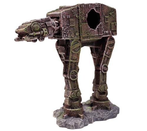 Fish Tank Decorations AT-AT of Star Wars Aquarium Decorations Betta Fish Tank Accessories for Sleep Rest Hide and Play (M) - color: At-at(m)
