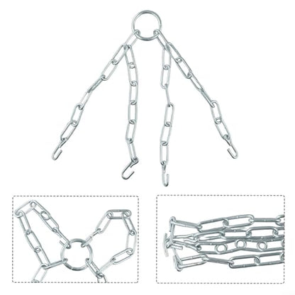 FABULETTA Zinc Galvanized Heavy Bag Chain for Boxing and MMA, 12 Inch Punching Bag Hanger with 4 S-Hooks, Rust Resistant Metal Replacement Chain for Home Gym Training Equipment