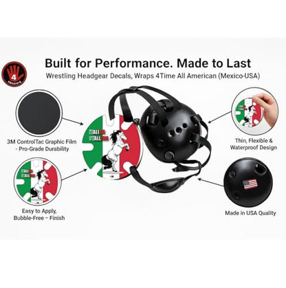 Wrestling Headgear with Ear Protection & Chin Cup Adjustable Lightweight Head Guard for Competition & Practice – Durable Protective Wrestling Ear Guard for Youth & Adult Athletes - color: Italian Pride