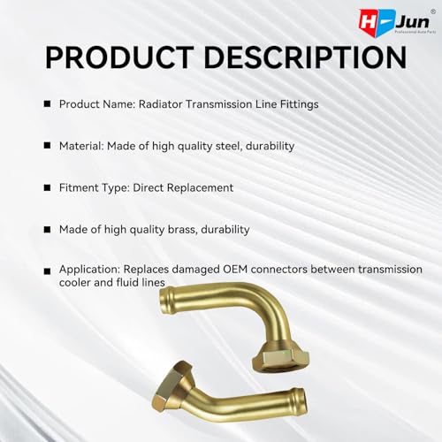 Transmission Cooler Line Connector for Honda Accord 1998-2002 | M14x1.5 Male Thread Oil Cooler Tube Connector, Direct Replacement