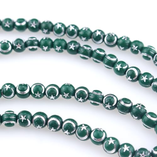 Muslims Islamic 99 Dhikr Tasbeeh Tasbih Prayer Beads, Green Resin Beads with Tassel
