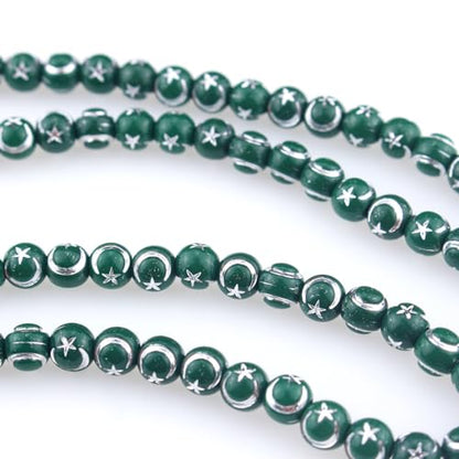 Muslims Islamic 99 Dhikr Tasbeeh Tasbih Prayer Beads, Green Resin Beads with Tassel