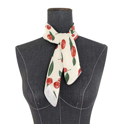 Bolaz Women's Square Silk Hair Scarves and Wraps Headscarf Abstract Head Neck Scarf Bandana 24inch - color: Red Dates Cherry Tomato