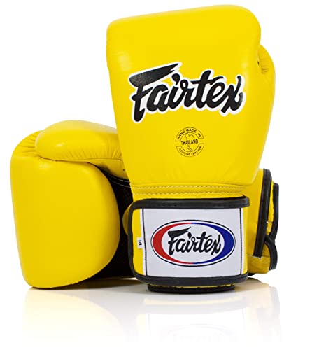 Fairtex BGV1BR Breathable Boxing Gloves, Lightweight Shock Absorbent Gear - color: Yellow, size: 8 oz