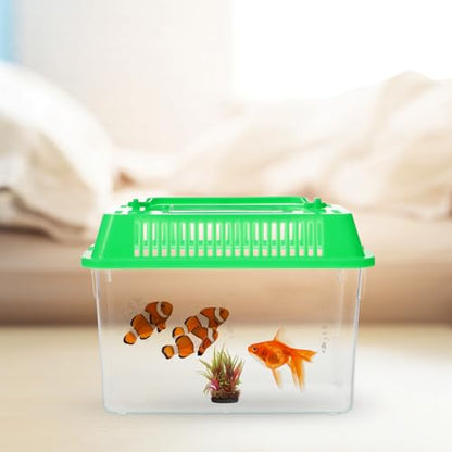 Fish Bowl Fish Bowl Portable Fish Tank Turtle Tank Reptile Carrier Turtle Plastic Fish Mini Fish - Fish Aquarium Betta Fish Reptile - color: Green
