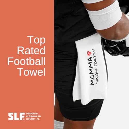SLEEFS Football Towel - Cotton Quarterback QB Towel for the Football Field - Bi-Fold Hook & Loop Closure - Men/Youth/Boys/Adults - Momma White - color: Momma