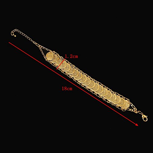Small Cute Gold Plated Islamic Muslim Arab Money Coins Bracelet for Women Jewelry Bangle - style: Style C