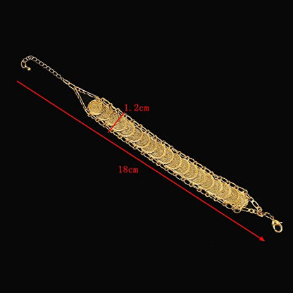Small Cute Gold Plated Islamic Muslim Arab Money Coins Bracelet for Women Jewelry Bangle - style: Style C