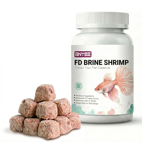 Brine Shrimp Cubes All Natural Tropical Fish Food for Small to Medium Sized Saltwater & Freshwater Fish - Betta Guppy Discus Cichlids Discus Goldfish Angel Fish