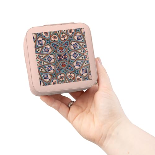 3dRose Morocco, Hassan II Mosque mosaic, Islamic tile detail-AF29 KWI0020 - Kymri Wilt Jewelry Travel Case Pink
