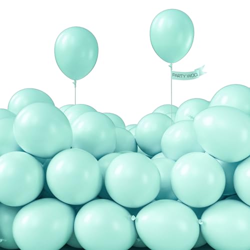 PartyWoo Teal Balloons 50 pcs 5 Inch Small Mini Pastel Teal Turquoise Peppermint Mint Balloons for Graduation Gender Reveal Baby Shower Wedding Anniversary Birthday Party Decorations Mint-Q03 - color: Mint-q03, size: 5 inch