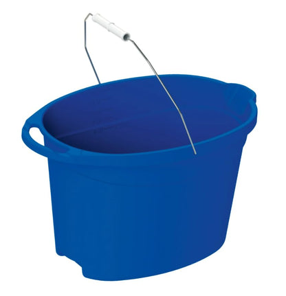 (2 Pack) 12 Quart Oval Plastic Bucket - with Metal Handle & Pour Spout | Measurement Lines,Durable Multi-Purpose PailDurable Multi-Purpose Pail for Cleaning, Gardening, Storage & Household User，Blue