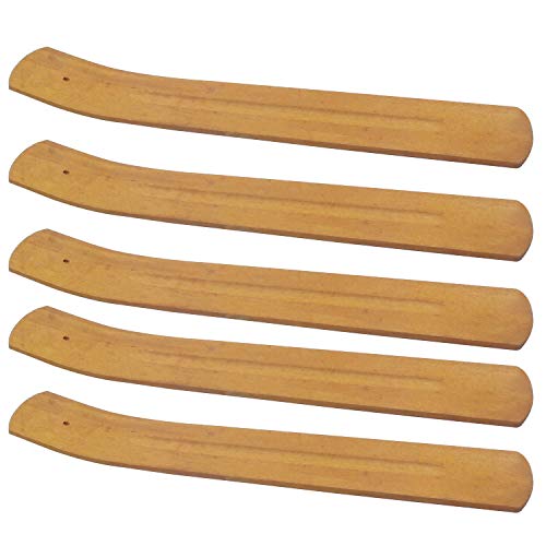 TrendBox 5pcs Handmade Plain Wood Wooden Incense Stick Holder Burner Ash Catcher Natural Design Buddhist - size: 5 pcs