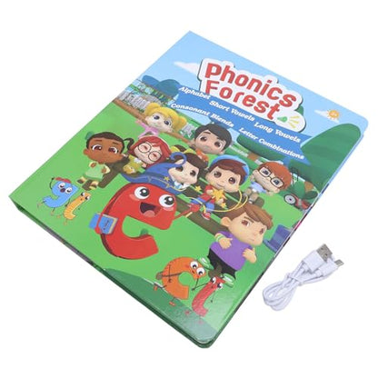 English Talking Learning Book, Interactive Electronic Book with 5 Level Curriculum System for Kids Ages 3 Plus