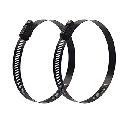 ISPINNER 2pcs 10 Inch Stainless Steel Adjustable 241-267mm Size Range Worm Gear Hose Clamp, Fuel Line Clamp for Plumbing, Automotive and Mechanical Application (Black) - size: 10 Inch