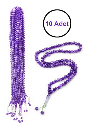 ihvan online, Tasbih Prayer Beads 99, Pack of 10, Muslim Prayer Bead, Islamic Rosary Bead, Dhikr, Tasbeeh Bulk, Misbaha, Masbaha, Tespih, Islamic Gift for Ramadan & Mawlid & Hajj Umrah - color: Purple