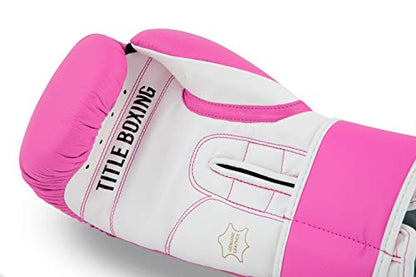 TITLE Boxing Pro Style Leather Training Gloves 3.0 - Boxing Gloves, Boxing Training Gloves, MMA Gloves, Oz Training Gloves, Kickboxing Gloves, Punching Bag Gloves, Sparring Gloves - color: Hot Pink/White, size: 10 oz