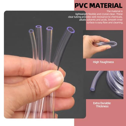 Hilitchi No.1 Clear Tubing Assortment with Hose Barb Fittings Kit Flexible Plastic Tube Hose Set For Home Repair Water Oil Transfer Aquarium - style: No.1