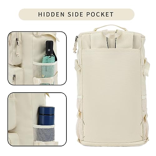 gym duffel bag backpack wrestling bag with shoe compartment 4 kinds of back method waterproof sports walking laptop - color: B-sea Salt White
