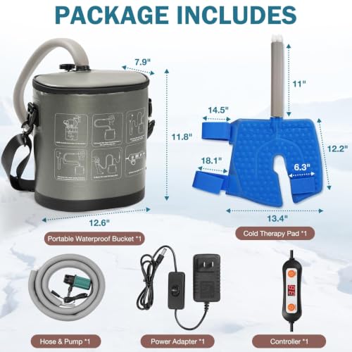 Ice Machine for Knee After Surgery, Adjustable Flow Cold Therapy Machine Enhanced Recovery & Reduced Swelling, Portable Cryotherapy Machine System Pain Relief - Sports Recovery for Knee/Shoulder/Ankle