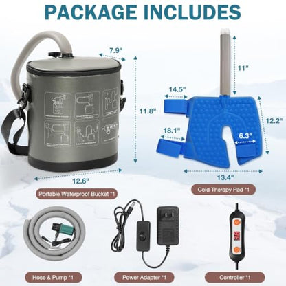 Ice Machine for Knee After Surgery, Adjustable Flow Cold Therapy Machine Enhanced Recovery & Reduced Swelling, Portable Cryotherapy Machine System Pain Relief - Sports Recovery for Knee/Shoulder/Ankle